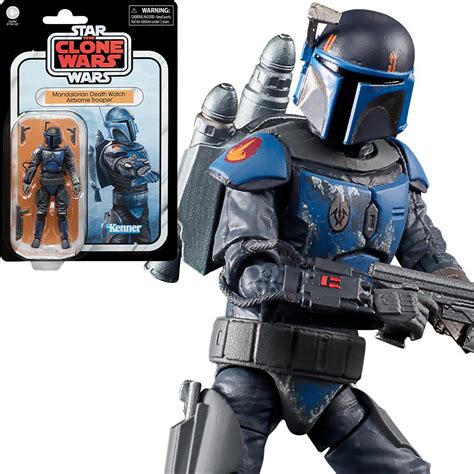 star wars clone wars death watch action figure|star wars airborne death watch.